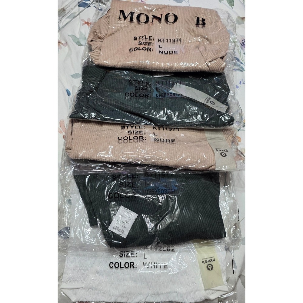Mono B Women Large 5 Item Lot: Four Bodysuits and One Tank Lot Reseller